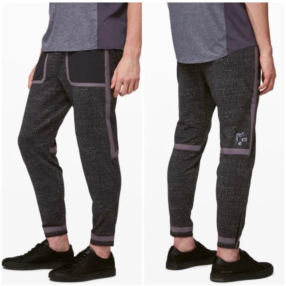 Lululemon Robert Geller Take the Moment Pant Grey Speckled Reflective Mens Med - Picture 6 of 12